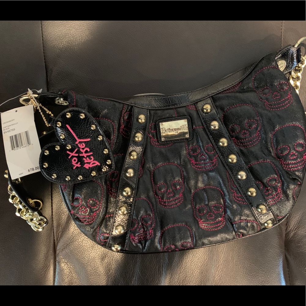 Betsy Johnson skull purse